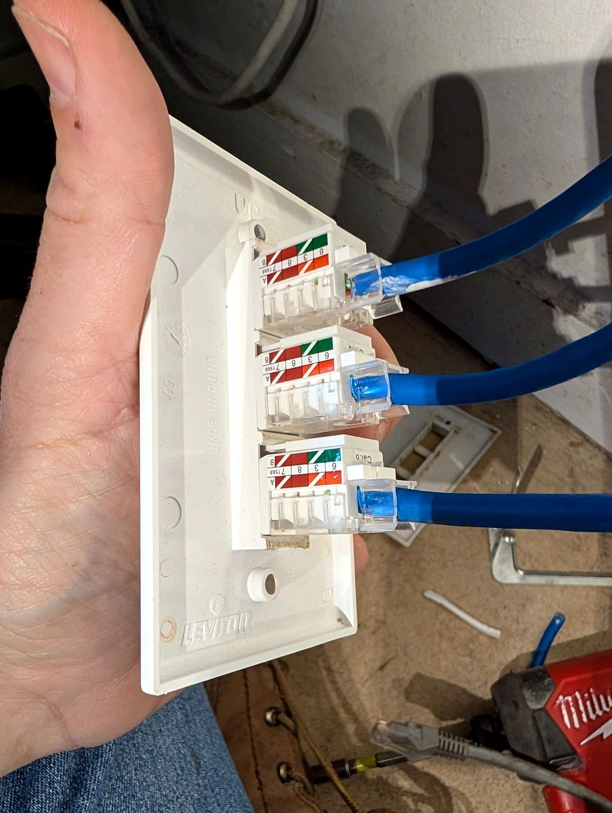Network jack repair (after), Island Park, NY, Oct 2026